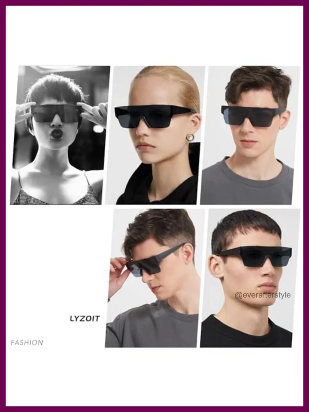 Flat Top Square Sunglasses UV Protection Shield Shades